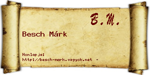 Besch Márk névjegykártya